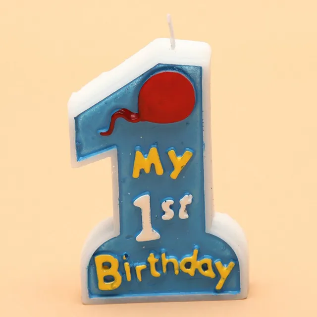 1 Pcs Lovely Boy Girl 1st Birthday Candle Children Kids Baby First