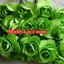 144 пучков = 1728 шт маленькая бумажная Роза в светло-зеленом цвете, ремесленные принадлежности, для украшения коробок и т. д