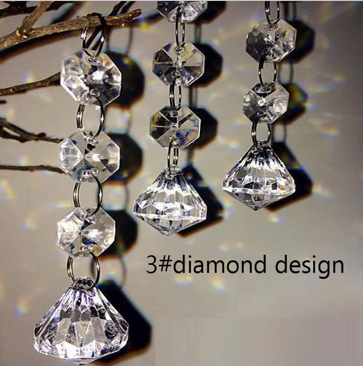

festival supplies Crystal Clear Acrylic Bead for Garland Chandelier Hanging Gift Craft Birthday Wedding Party table favor DIY Wh