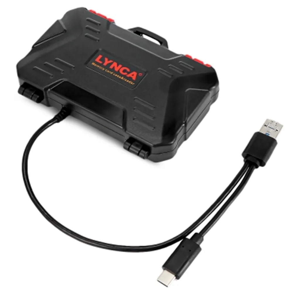 LYNCA 2 в 1 USB3.0 5 Гбит Card Reader 9 шт. MSD + 7 карт SD картридер чехол для CF TF карта ящик