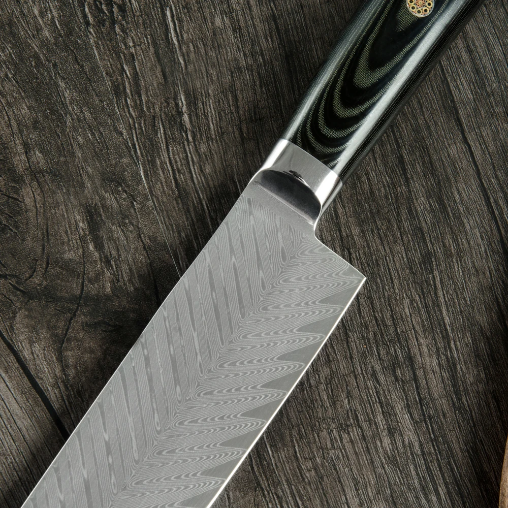 XYj высокая твердость японский 67 слоев VG10 Дамасская сталь кухонный нож Профессиональный кухонный нож Ультра Острый G10 Ручка
