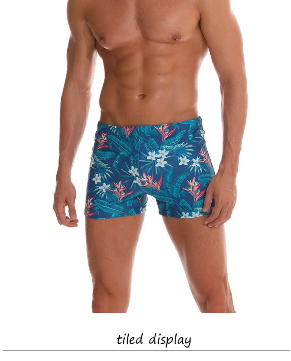 Swim Boxer Briefs Swim Jammer by Camo Racer Mens Square Leg Swimsuit Beach Surfing Swimming Trunks Pants Swimwear Shorts