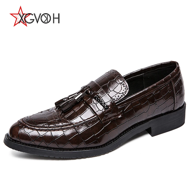 melhor Mens Borla Sapatos Formais Italiano Cobra Pele de Peixe Vestido Escritório Flats Calçado Marca de Luxo Da Moda Elegantes Sapatos Oxford para Homens