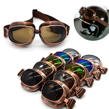 Vintage Scooter Moto Goggle Occhiali Ciclismo Occhiali di Protezione Pilota Moto Occhiali Retro Jet Casco Eyewear Argento/Rame