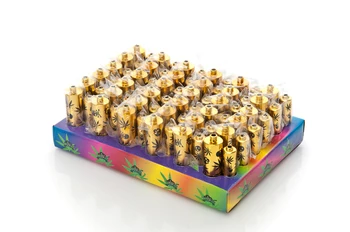 

36pcs Mini Two Battery Creative Golden Pipe Wholesale Metal Aluminum Smoking Smoke Hidden Cigarette Holder Herb Tobacco Pipes