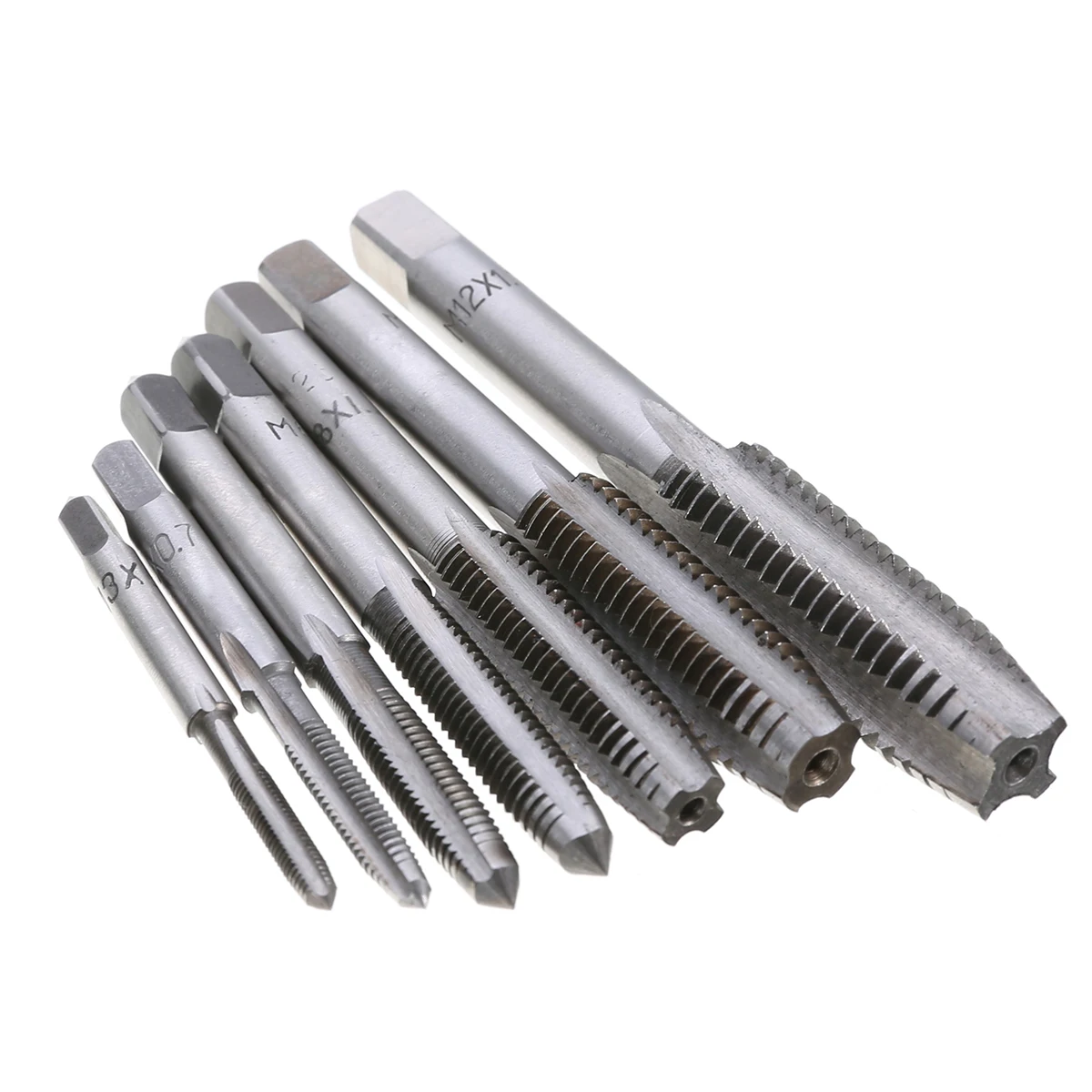 LF&LQEW 7pcs/Set M3-M12 HSS Metric Tapper Right Hand Thread Tap Tool 0.5mm-1.75mm Pitch for Home Tools 