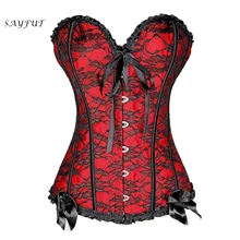 X Size S-2XL/6XL Sexy Lace up Boned Overbust Corset Bustier Top Waist Cincher Outfit Summer Party dress