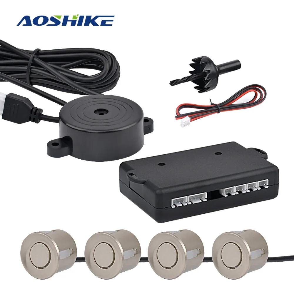 AOSHIKE Car reversing radar buzzer with 4 Sensors Reverse Backup Car font b Parking b font