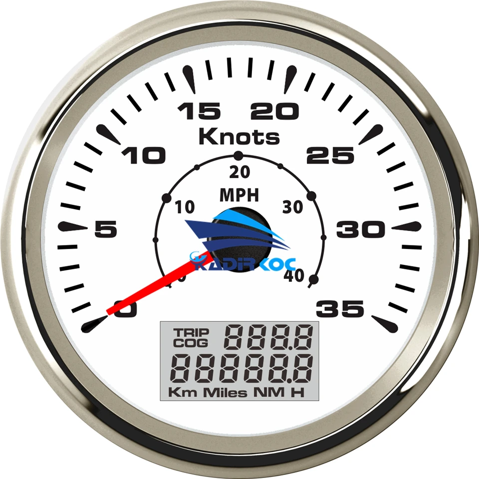 Набор из 1 морских спидометры gps 0-35 узлов 85 мм Скорость одометров 0-40MPH ЖК-дисплей с gps антенной для лодка, судно яхты