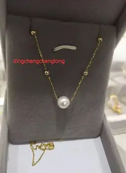 

free shipping >>>>noble jewelry Natural 11-12mm Freshwater pearl pendant 18k chain