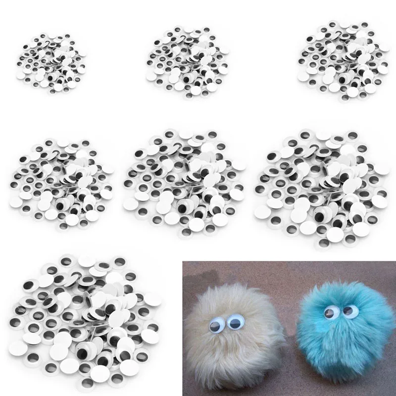 

New 1Pack(100 Pieces) 6-20mm Wiggly Wobbly Googly Eyes Self-adhesive Scrapbooking Crafts Mixed
