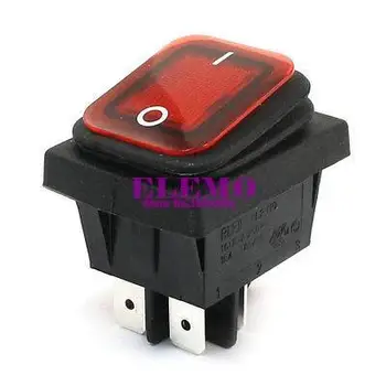 

2 Pieces 16(8)A 250VAC 4 Pin DPST ON/OFF Red Light Waterproof Car Rocker Switch