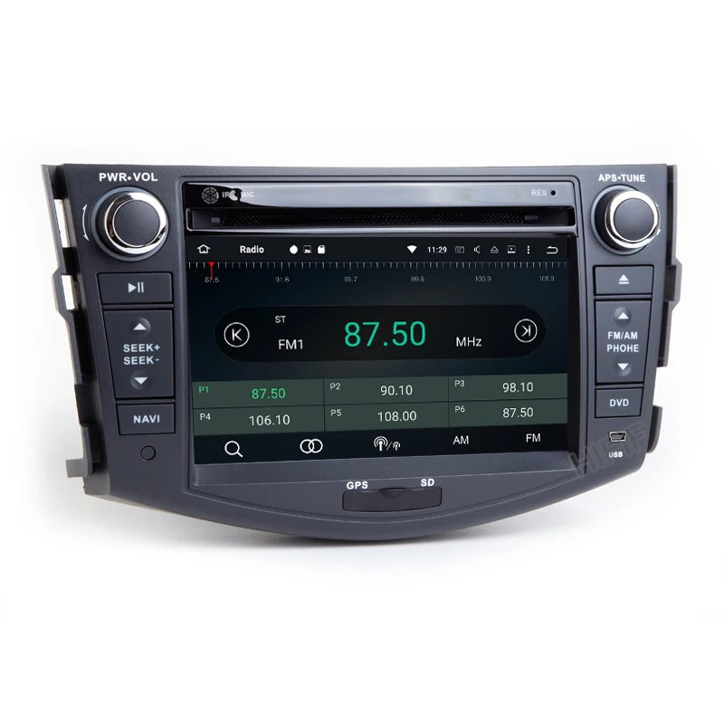 Автомобильный dvd плеер 4 + 64 ГБ IPS Android 10 для Toyota RAV4 Rav 2007 2008 2009 2010 2011 2 din 1024*600 gps