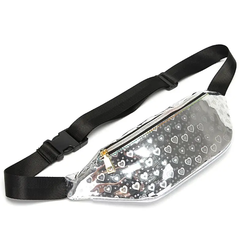 

High Quality Laser Waist Bum Bag Ladies Money Cell Phone Belt Pouch Hip Pouch Running Belt Fanny Pack 2019 Silver Belt Bag