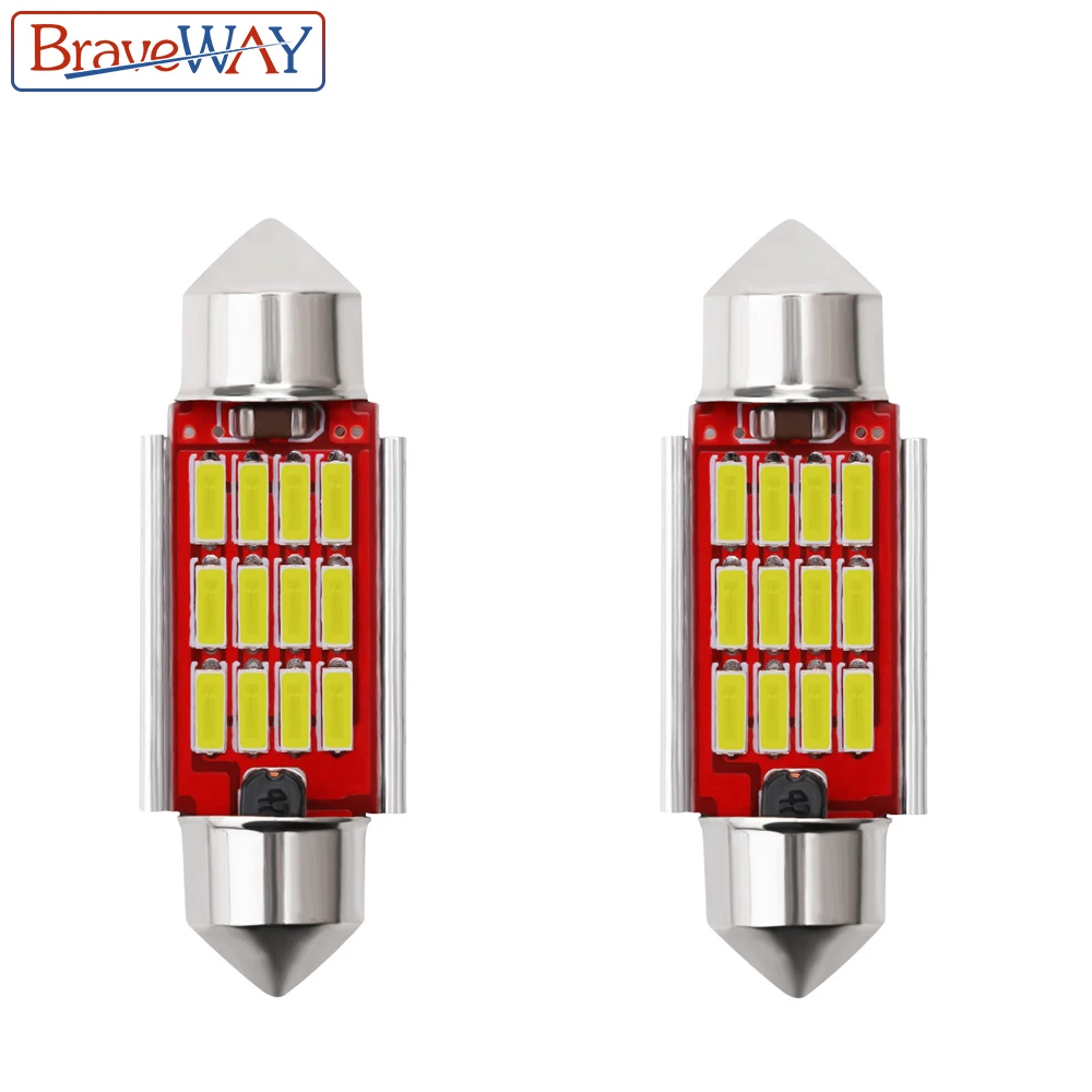 BraveWay 1 шт. 31 мм 36 мм 39 мм 41 мм светодиодный светильник C5W C10W супер яркий 4014 SMD Canbus без ошибок авто Интерьер Doom лампа для стайлинга автомобилей