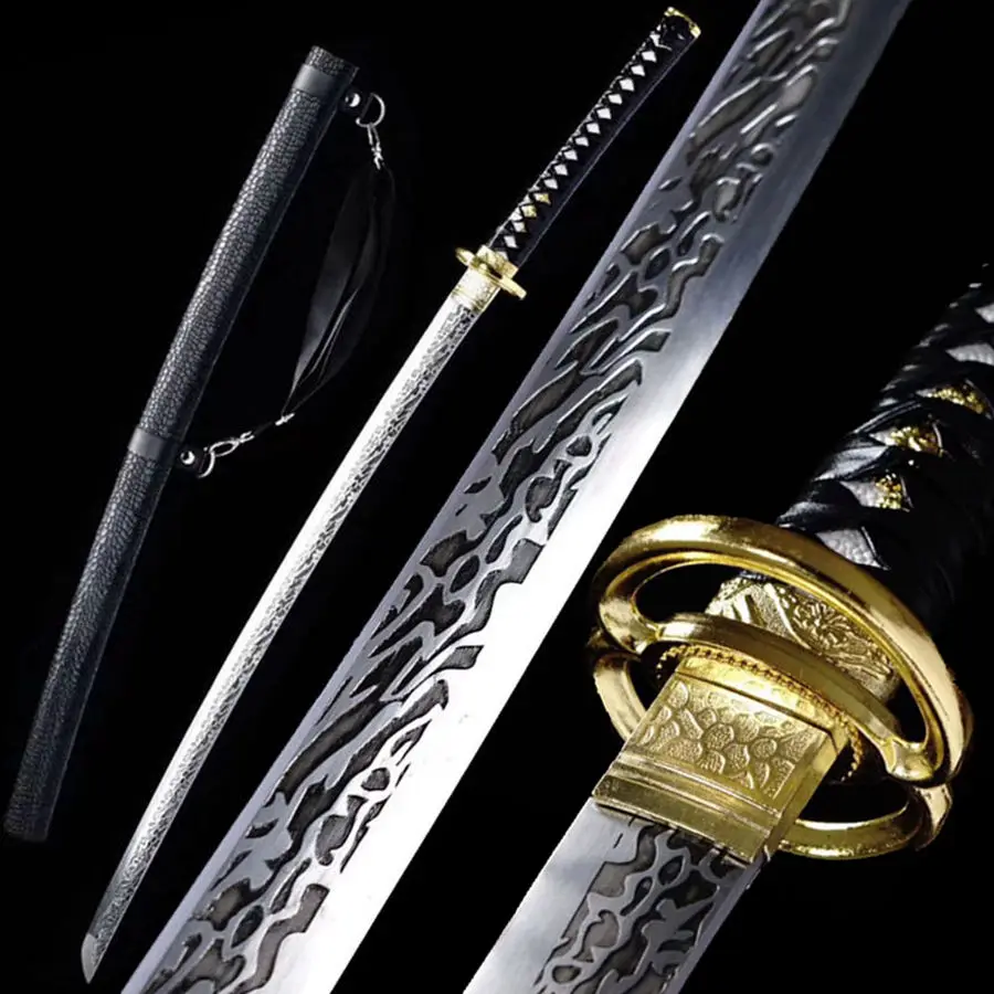 Handmade Japanese Black Samurai Sword Katana Full Tang 1095 High Carbon Steel Blade Sharp Asian Battle Knife Saber Swords Aliexpress Handmade Japanese Black Samurai Sword Katana Full Tang 1095 High Carbon Steel Blade Sharp Asian Battle Knife Saber Swords Aliexpress