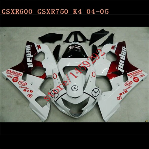 Белые красные обтекатели наборы для GSXR600 750 GSXR K4 DAKE mold 2004 2005 боди|fairing kit|gsxr fairing kitgsxr