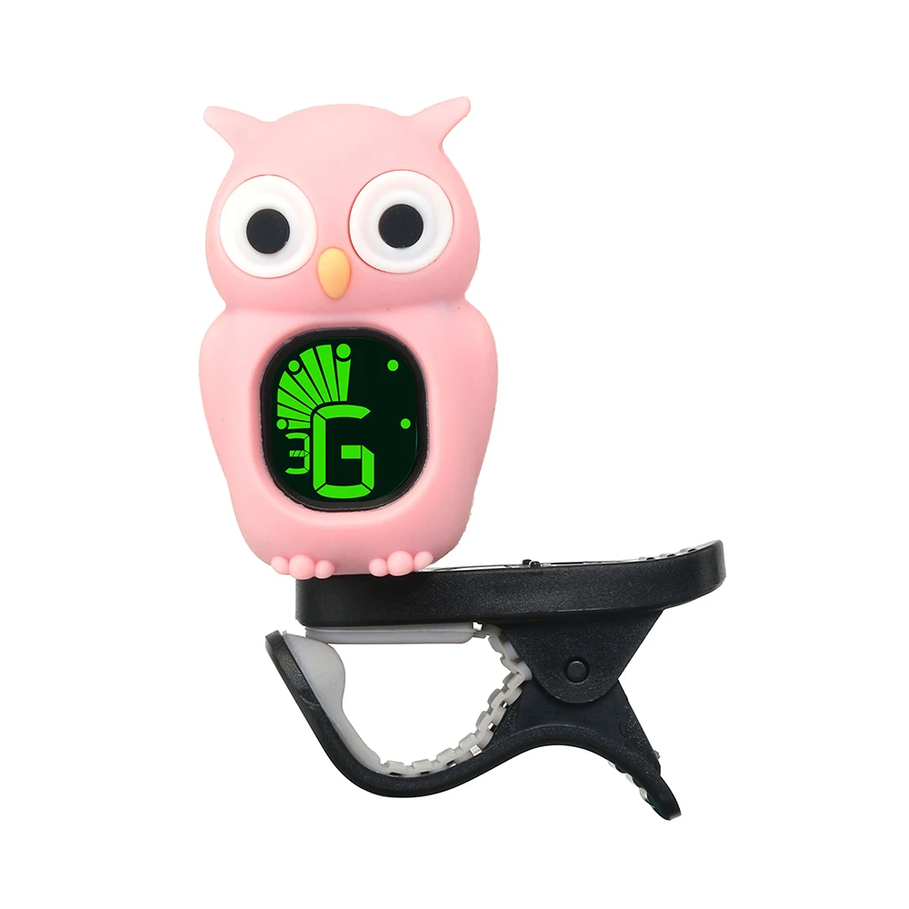 

Cute Cartoon Owl Clip-On Tuner LCD Display for Guitar Chromatic Bass Ukulele Foldable Clip High Sensitivity Guitar Accessories