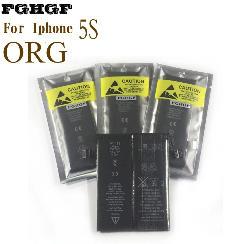

FGHGF Original IC Cell Phone Battery 10PCS For Iphone 5S 1560mah Rechargeable Mobile Phone Batteries Replacement