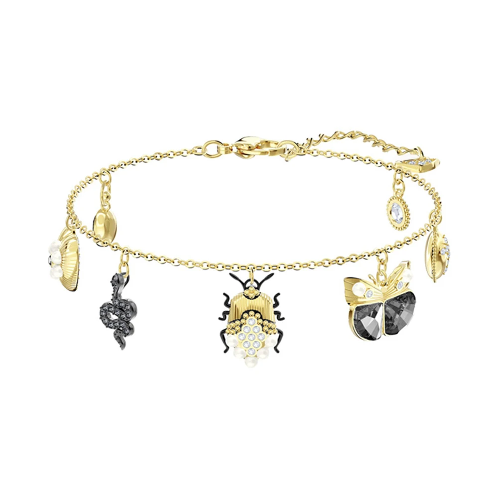 

Fanier SWAAutumn New Swan New Beetle And Butterfly Clasp Bracelet, Gold -plated And Crystal Jewels For Woman 5416774