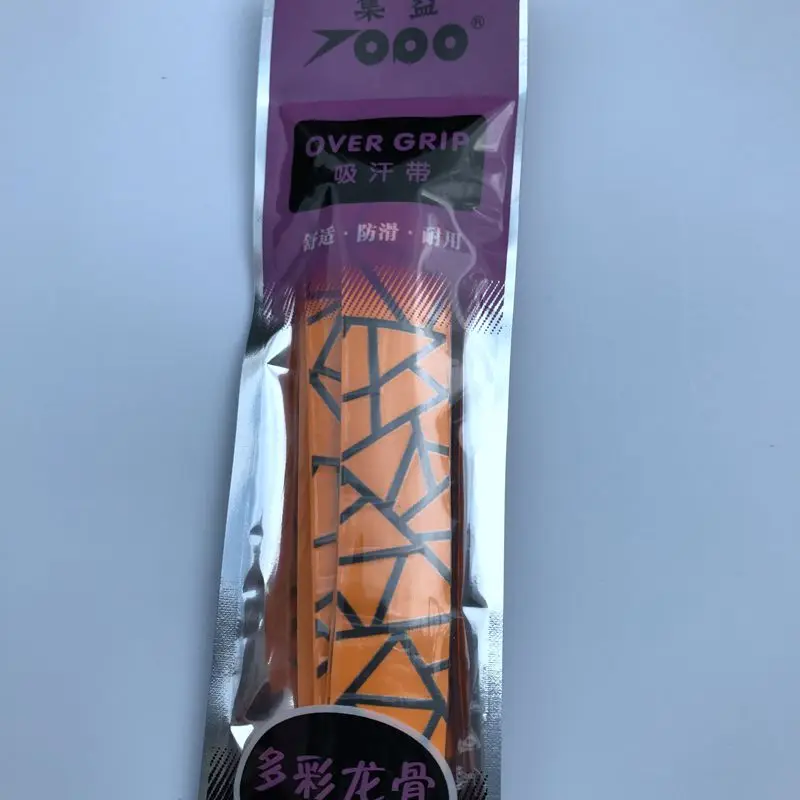 Chich Geometric Pattern Sticky Feel Tennis Racket Overgrip 1PC Orange