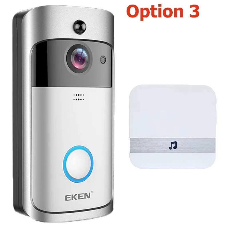 EKEN V5 умный беспроводной WiFi дверной звонок для безопасности визуальная запись ночного видения видеодомофон телефонный звонок дверной звонок - Цвет: Option 3