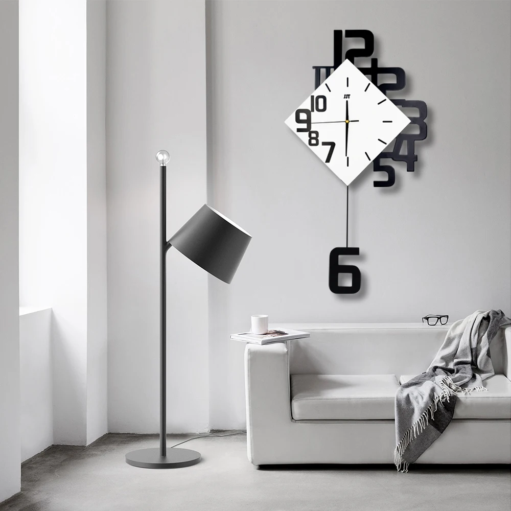 Reloj de pared oscilante diseño moderno estilo nórdico sala de estar Relojes de pared moderno creativo dormitorio silencioso cuarzo Relojes Reloj de pared oscilante diseño moderno estilo nórdico sala de estar Relojes de pared moderno creativo dormitorio silencioso cuarzo Relojes