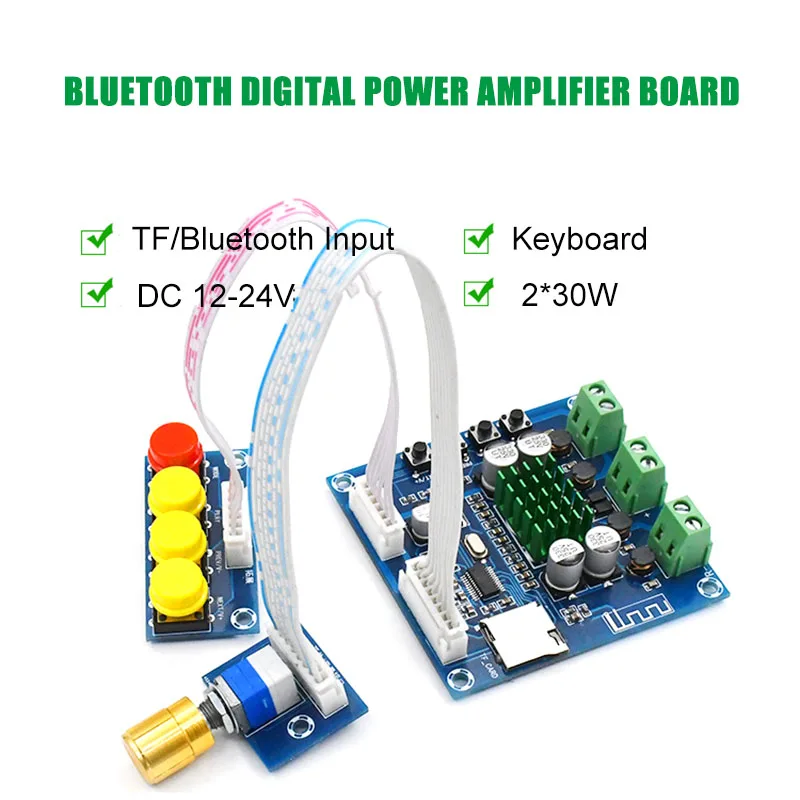 XH-A231 TF Bluetooth Digital Amplifier 15W+15W stero audio amplifier With Volume adjustment DC 12-24V
