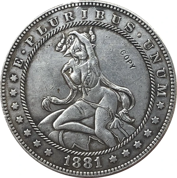 

Hobo Nickel 1881-CC USA Morgan Dollar COIN COPY Type 132