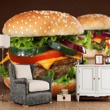 Пользовательские обои с едой, бургер фрески для кухни Ресторан Бар фон стены украшения дома обои