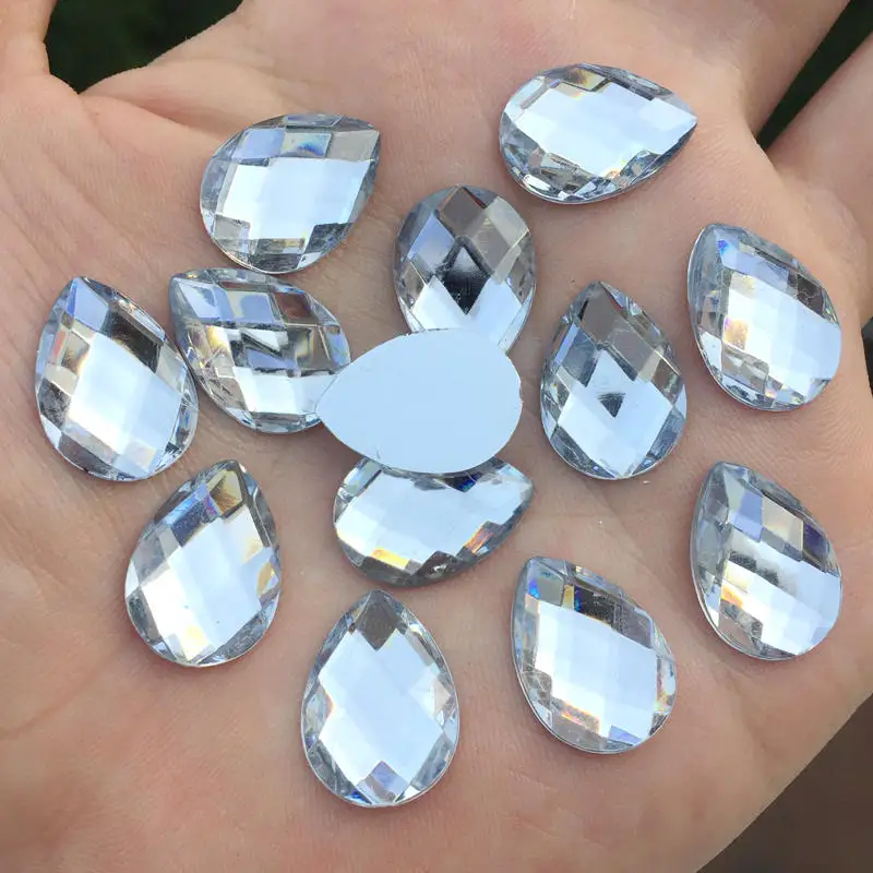 B130 200 pcs 13*18mm акриловая отделка Rhinestone Flatback Drop Камни и кристаллы craft diy украшение одежды-B13*10 - Цвет: B130