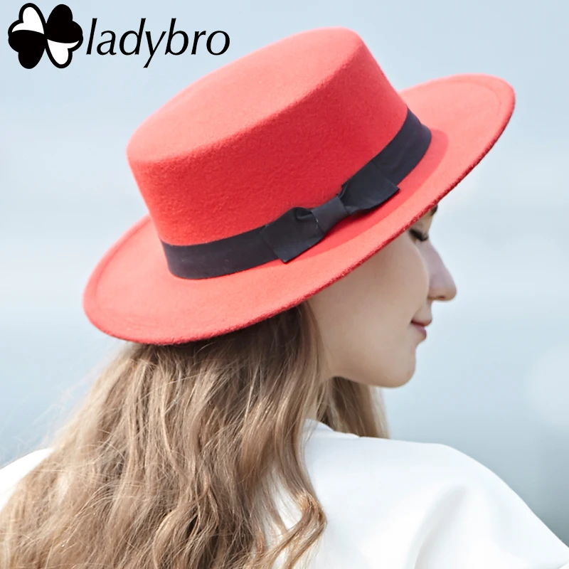 Ladybro Мужская и женская шляпа классическая с широкими полями Женская плоская