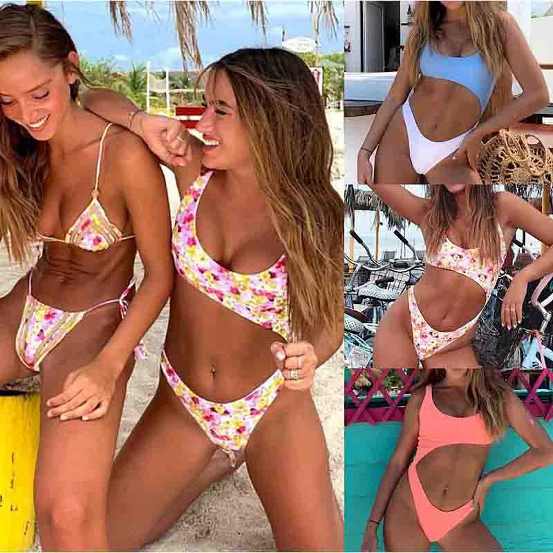 

2019 New Splice One Piece Swimwear Women New Sexy Backless Push Up Pad Beach Swimsuit Female Bathing Swimming Suit Monokini
