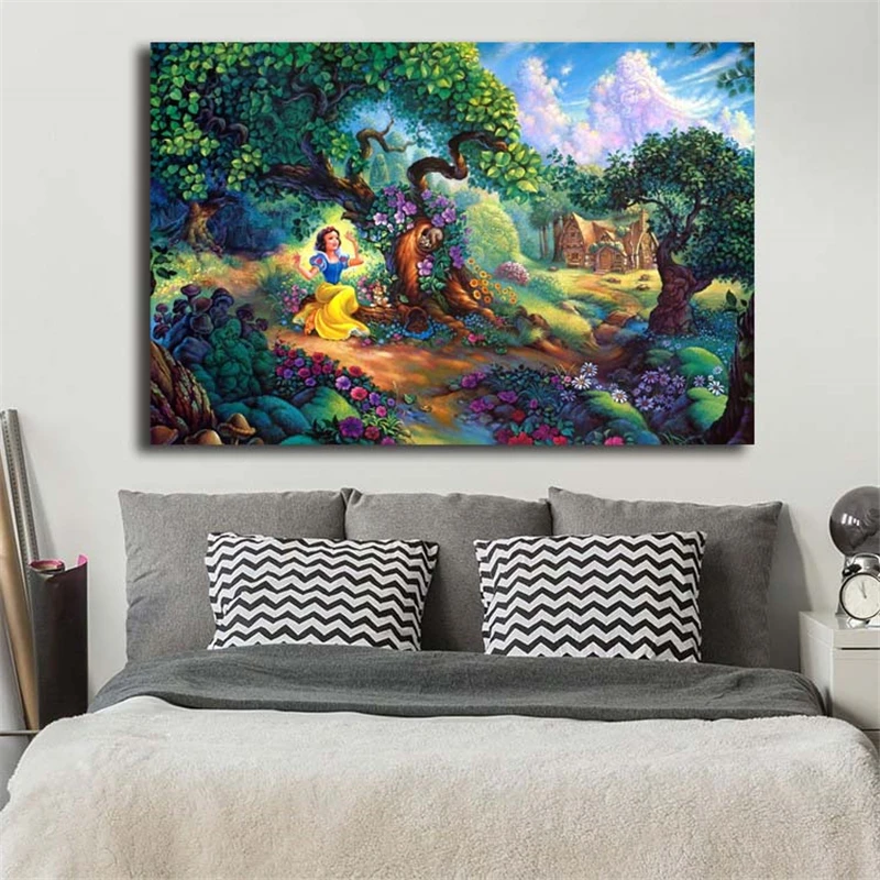 

Princess Snow White In Forest Canvas Posters Prints Wall Art Painting Decorative Picture Modern Home Decoration Accessories HD