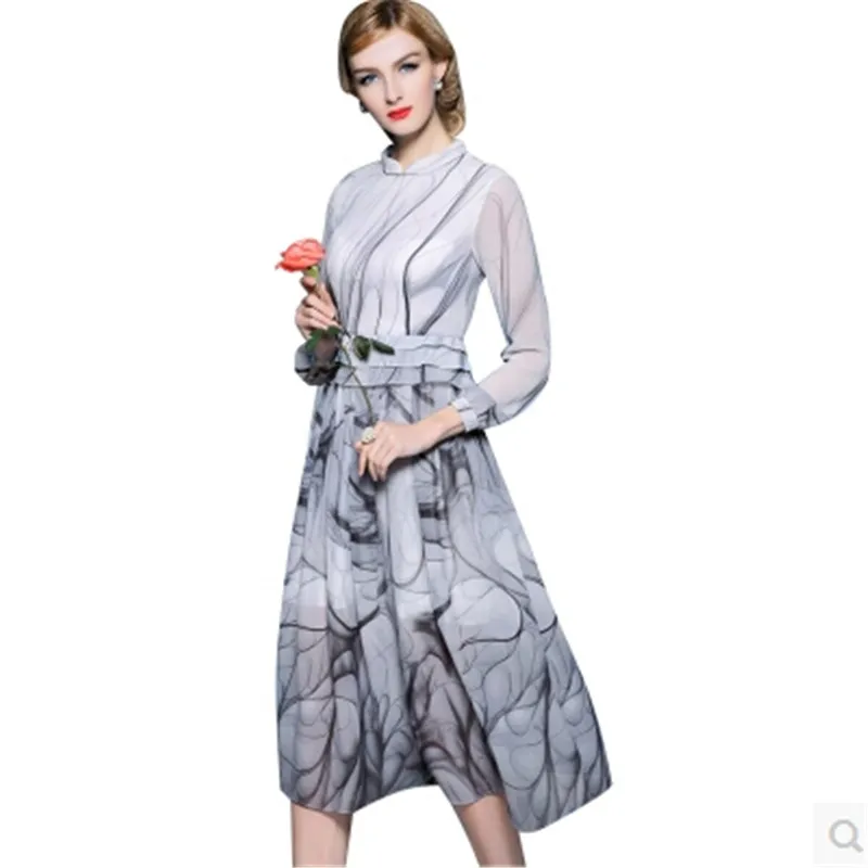 Dress chiffon Summer style Women Chiffon dress High grade 2016 Long
