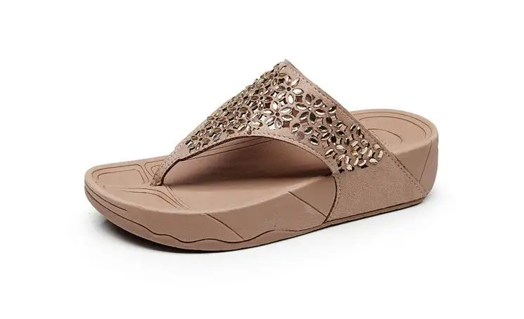 rhinestone flip flops beach