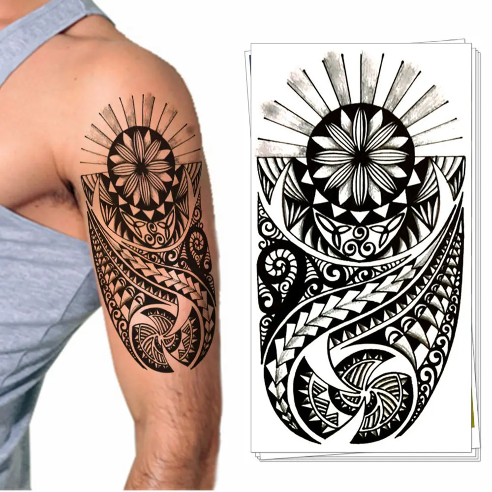 

Maori Totem Design Temporary Tattoo Sticker Water Transfer Flash Tatoo Body Art Summer Flash Tatto Waterproof 3-5 Days