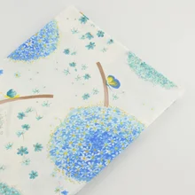 Синий и зеленый цветочный дизайн хлопок Стеганая Ткань Цветы Ткань для вышивания кукол Tecido одежда из ткани лоскутное шитье Telas Por Metro