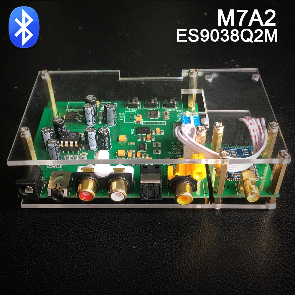 Hi Fi M7A2 MINI HIFI ES9038Q2M DSD I2S декодер SPIDF плата DAC аудио усилитель для наушников CSR8675 aptx hd