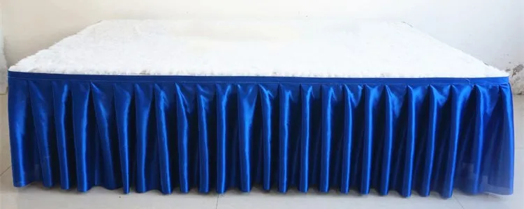 Multicolor ice silk chiffon white color wedding table skirt party banquet stage table skirt for cloth decoration