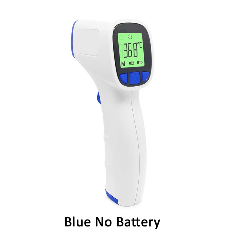 Цифровой инфракрасный Детский термометр бесконтактный термометр для измерения температуры младенца Многофункциональный температурный монитор FR202 - Цвет: Blue no battery