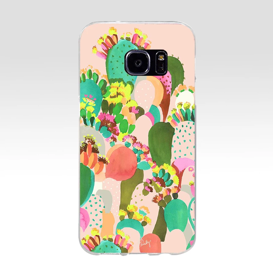 228H панда Pour Coque роскошный кактус Мягкий ТПУ силиконовый чехол для samsung Galaxy s6 s7 edge s8