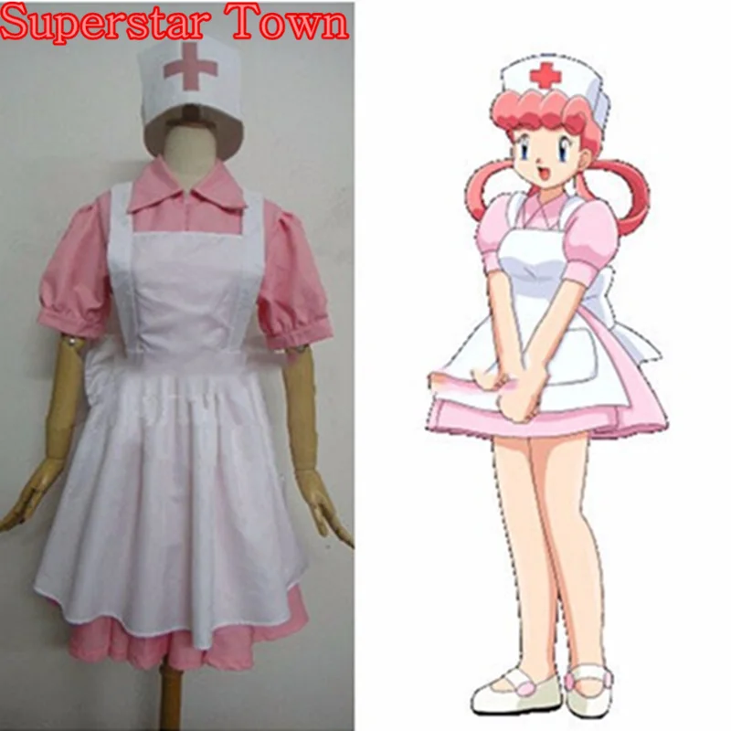 

Nurse Joy Cosplay Pocket Monsters Costume Full Set Anime Halloween Dress Uniform Disfrace Carnav Superstar Town