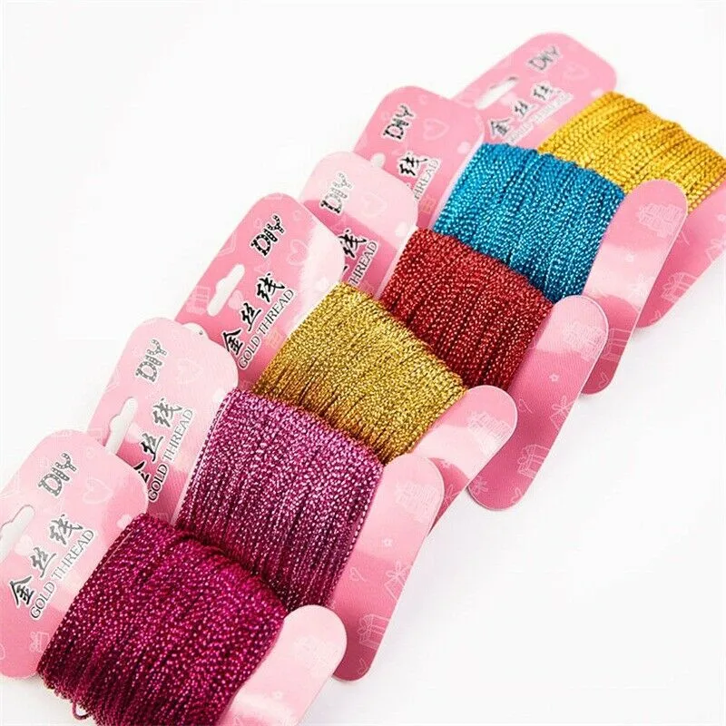 

New 1mm Gold and Silver Thread Gift Wrapping Line Hanging Line 12 Colors 20m Long