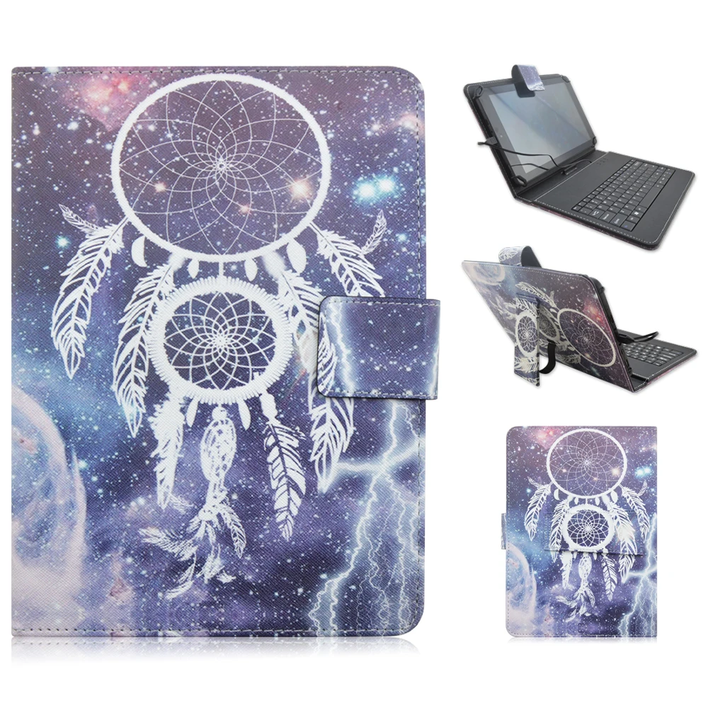 

3705 PU Leather Material Stand Case with Micro USB Interface Keyboard for 7-7.9 inch Tablet PC