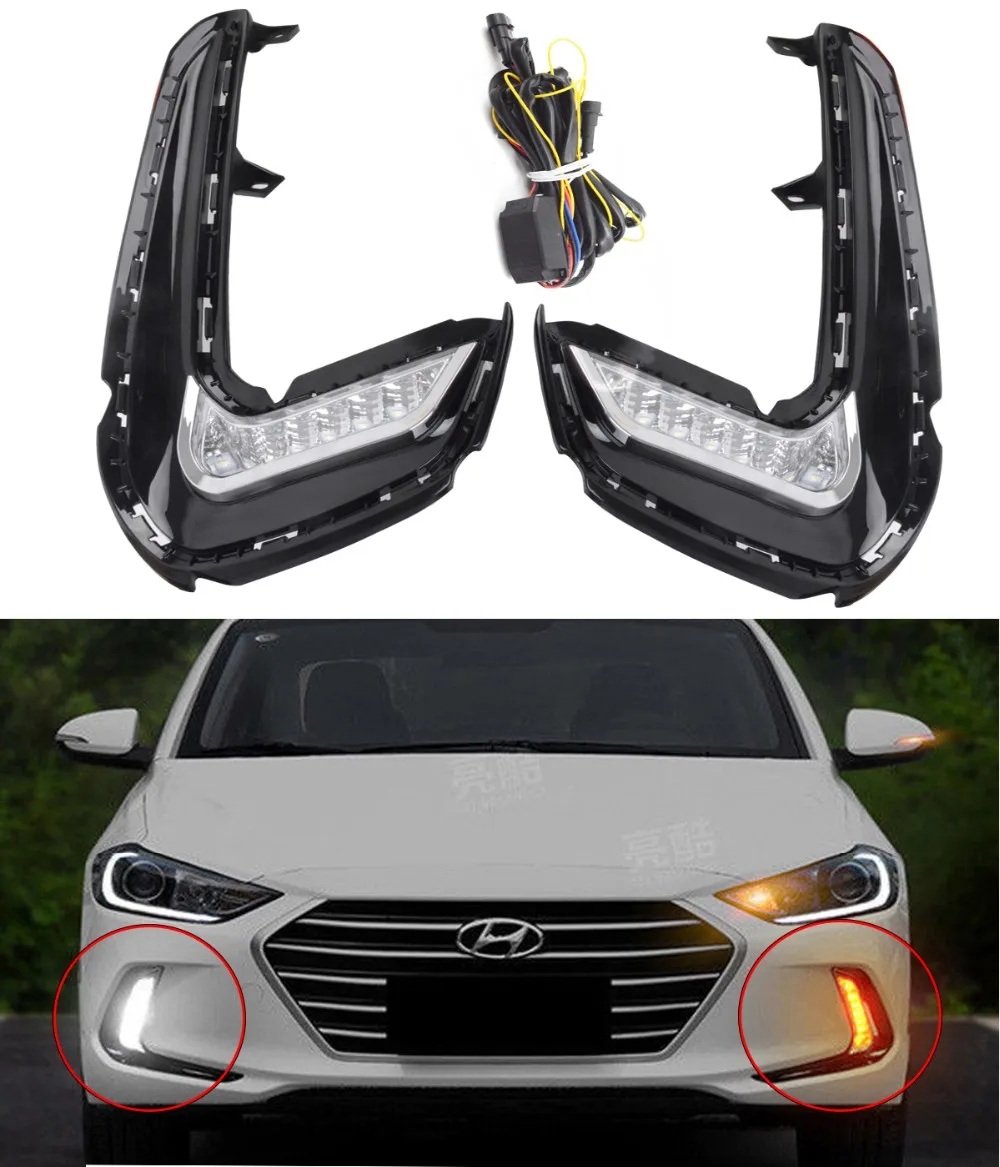 WHDZ 2PCS Daytime Running Lamp LED Fog Turn Signal light For Hyundai