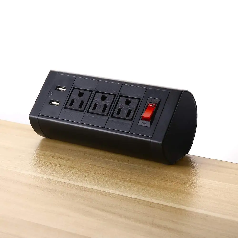 Us Power Desk Top Mounted Grommet Socket Conference Table Edge