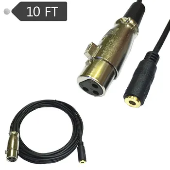 

XLR female to mini 3.5mm female plug stereo audio mixer to iPod MIC cable 10FT