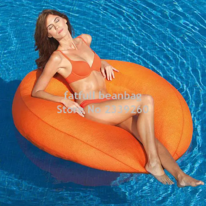 Cover only No Filler- Island design bean bag float chair, outdoor round beanbag seat furniture , Large cuddle bean cushion set