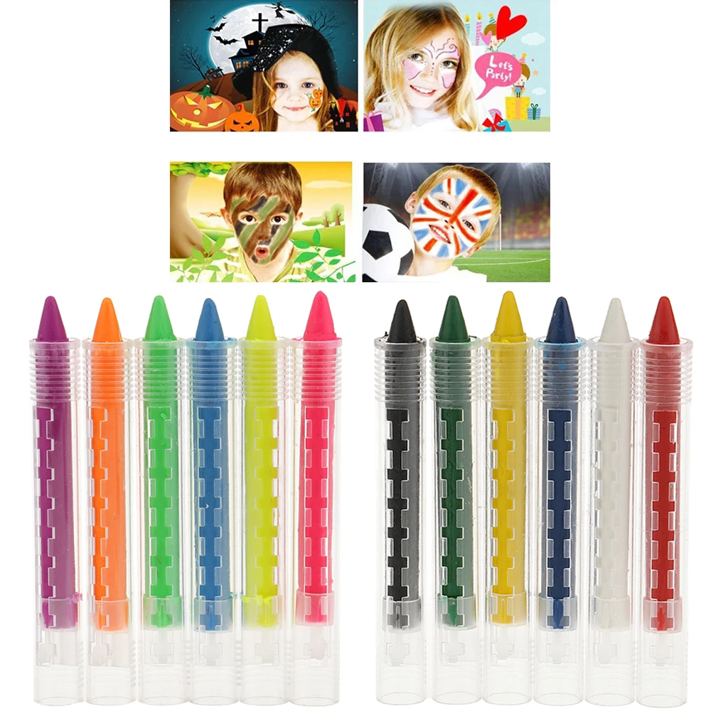 

6 Colors Face Painting Sticks Makeup Children Makeup Kits Bright Fancy Dress up Halloween Kids Parties Stage Performances